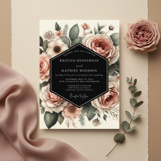 Invitation Mariage Romantique Botanique Blush Bloom