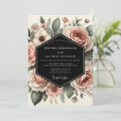 Invitation Mariage Romantique Botanique Blush Bloom (Debout devant)