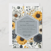 Invitation Mariage Romantique Botanique Ocre (Devant)