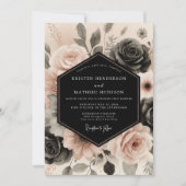 Invitation Mariage Romantique Botanique Rose (Devant)