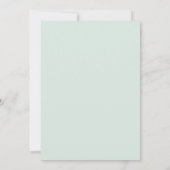 Invitation Mariage romantique botanique sarcelle menthe (Dos)