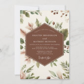 Invitation Mariage Romantique Botanique Sienne (Devant)