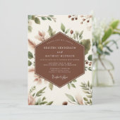 Invitation Mariage Romantique Botanique Sienne (Debout devant)