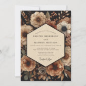 Invitation Mariage Romantique Botanique Sienne (Devant)