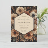 Invitation Mariage Romantique Botanique Sienne (Debout devant)