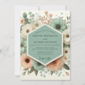 Invitation Mariage Romantique Botanique Vert Menthe (Devant)