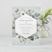 Invitation Mariage Romantique Botanique Vert Pâle (Debout devant)