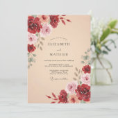 Invitation Mariage Romantique Bourguignon Enchanté (Debout devant)