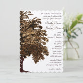 Invitation Mariage romantique Brown en chêne (Debout devant)