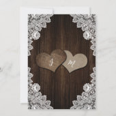 Invitation Mariage romantique Burlap et dentelle (Dos)