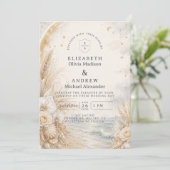 Invitation Mariage romantique céleste sur la plage (Debout devant)