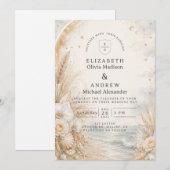 Invitation Mariage romantique céleste sur la plage (Devant / Derrière)