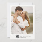 Invitation Mariage romantique code qr RSVP dos (Dos)