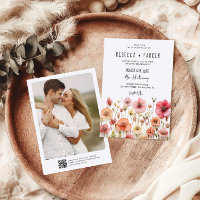 Mariage romantique code qr RSVP dos