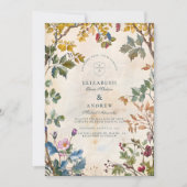 Invitation Mariage romantique dans le feuillage de la forêt (Devant)