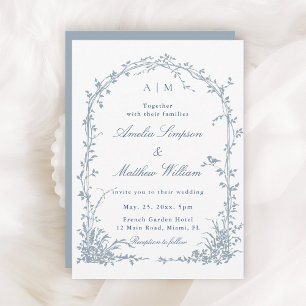 Invitation Mariage romantique dans un jardin avec une arche b