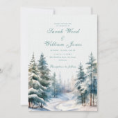 Invitation Mariage romantique de forêt d'hiver (Devant)