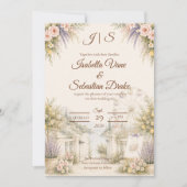 Invitation Mariage romantique de jardin côtier (Devant)