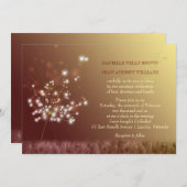 Invitation Mariage romantique de jardin de Dandelion (Devant / Derrière)