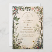 Invitation Mariage romantique de jardin sauvage (Devant)