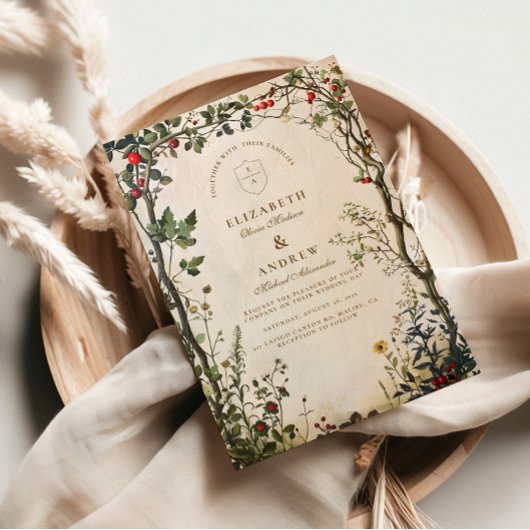 Invitation Mariage romantique de jardin sauvage