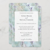 Invitation Mariage romantique de jolies fleurs violettes (Devant / Derrière)