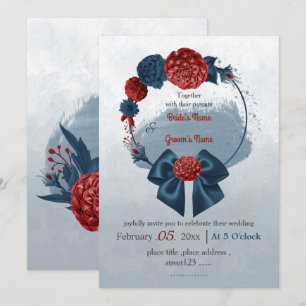 Invitation mariage romantique de la marine et de la couronne