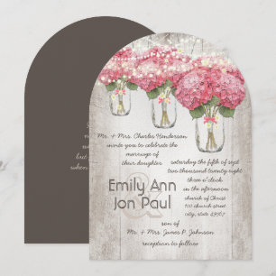 Invitation Mariage romantique de luciole de Mason rose pâle