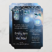 Invitation Mariage romantique de luciole Mason Jar (Devant / Derrière)