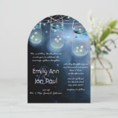 Invitation Mariage romantique de luciole Mason Jar (Debout devant)