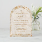 Invitation Mariage romantique de Monogram à l'automne (Debout devant)