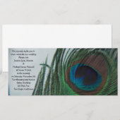Invitation Mariage romantique de paon (Devant / Derrière)