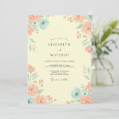 Invitation Mariage Romantique de Printemps à la Crème (Debout devant)