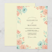 Invitation Mariage Romantique de Printemps à la Crème (Devant / Derrière)