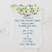 Invitation Mariage romantique de printemps, Fleurs et Lumière (Devant / Derrière)