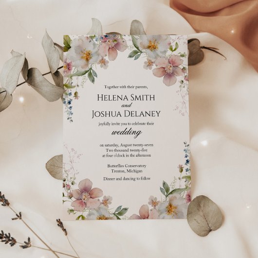 Invitation Mariage romantique de printemps floral