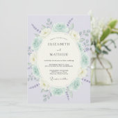 Invitation Mariage Romantique de Printemps Vert Menthe (Debout devant)
