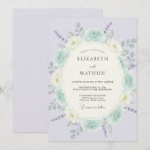 Invitation Mariage Romantique de Printemps Vert Menthe (Devant / Derrière)