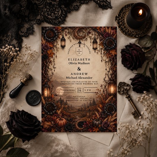 Invitation Mariage Romantique de Rêve d'Automne