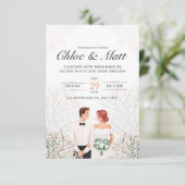 Invitation Mariage romantique de typographie de couple (Debout devant)