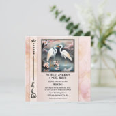 Invitation Mariage romantique des grues japonaises (Debout devant)