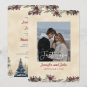 Invitation Mariage romantique d'hiver (Devant / Derrière)