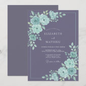 Invitation Mariage Romantique Douce Lilac (Devant / Derrière)