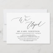 Invitation Mariage Romantique Écriture Noire,, Évasion de Noc (Dos)