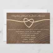 Invitation Mariage romantique en bois (Devant)