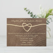 Invitation Mariage romantique en bois (Debout devant)