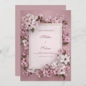 Invitation Mariage romantique en fleur de cerisier (Devant / Derrière)