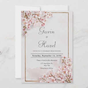 Invitation Mariage romantique en fleurs de cerisier