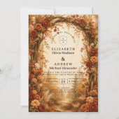 Invitation Mariage romantique en forêt d'automne (Devant)