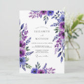 Invitation Mariage Romantique et Impressionniste Violet (Debout devant)